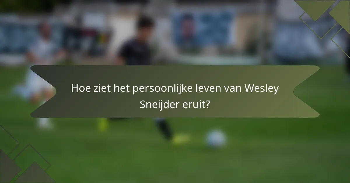 Hoe ziet het persoonlijke leven van Wesley Sneijder eruit?
